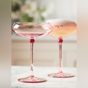 Anthropologie Irene Toasting Coupe Glasses, Set of 2, NIB